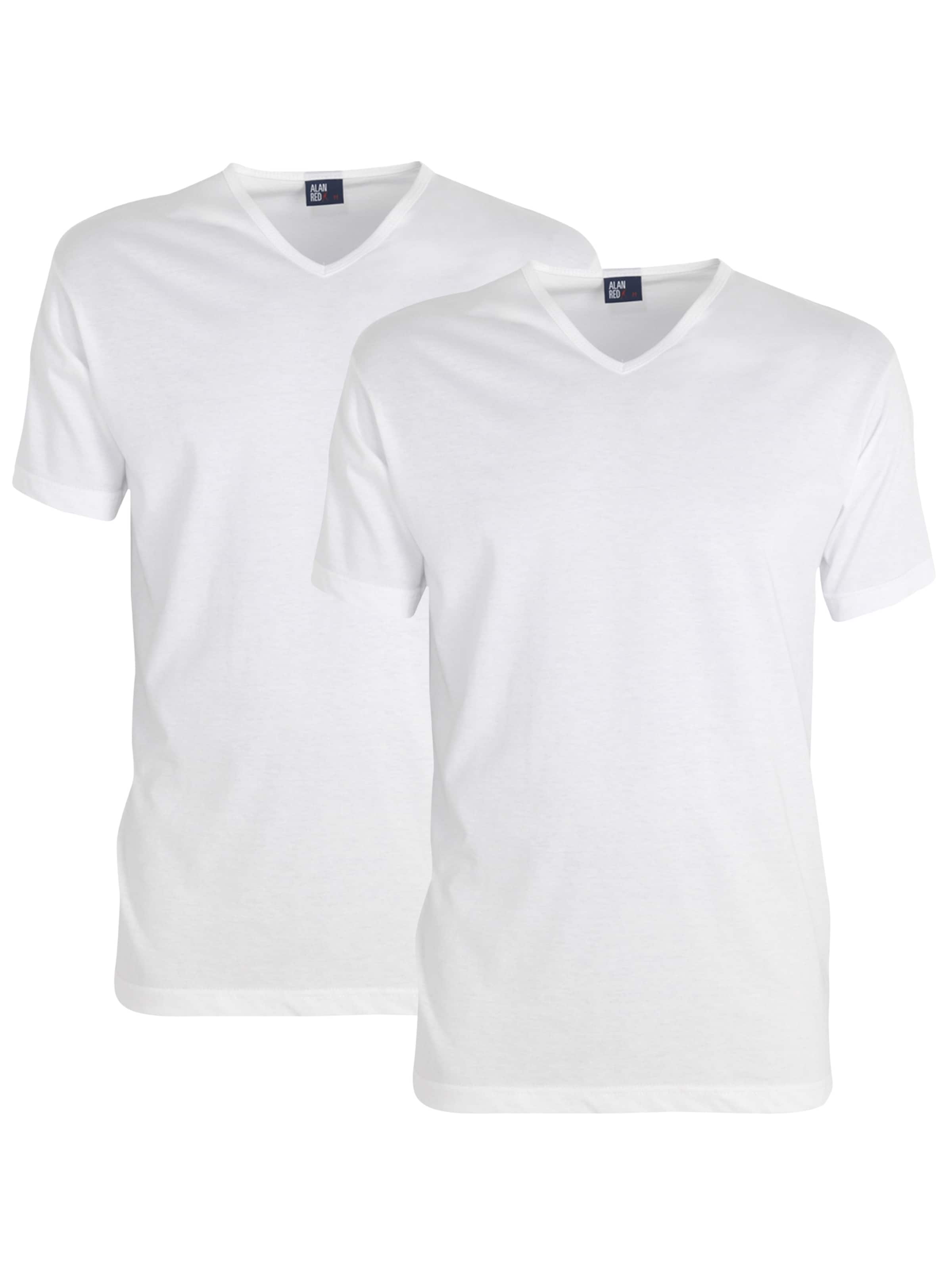Maillot de corps 'VERMONT Stretch V-Neck' alan red en blanc : devant