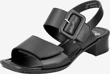 Rieker Sandals in Black: front