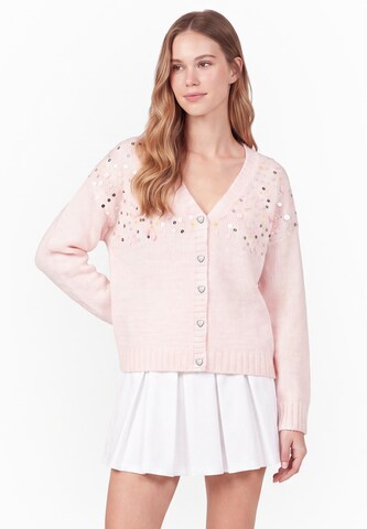 MYMO Gebreid vest 'Young Fashion' in Wit: voorkant