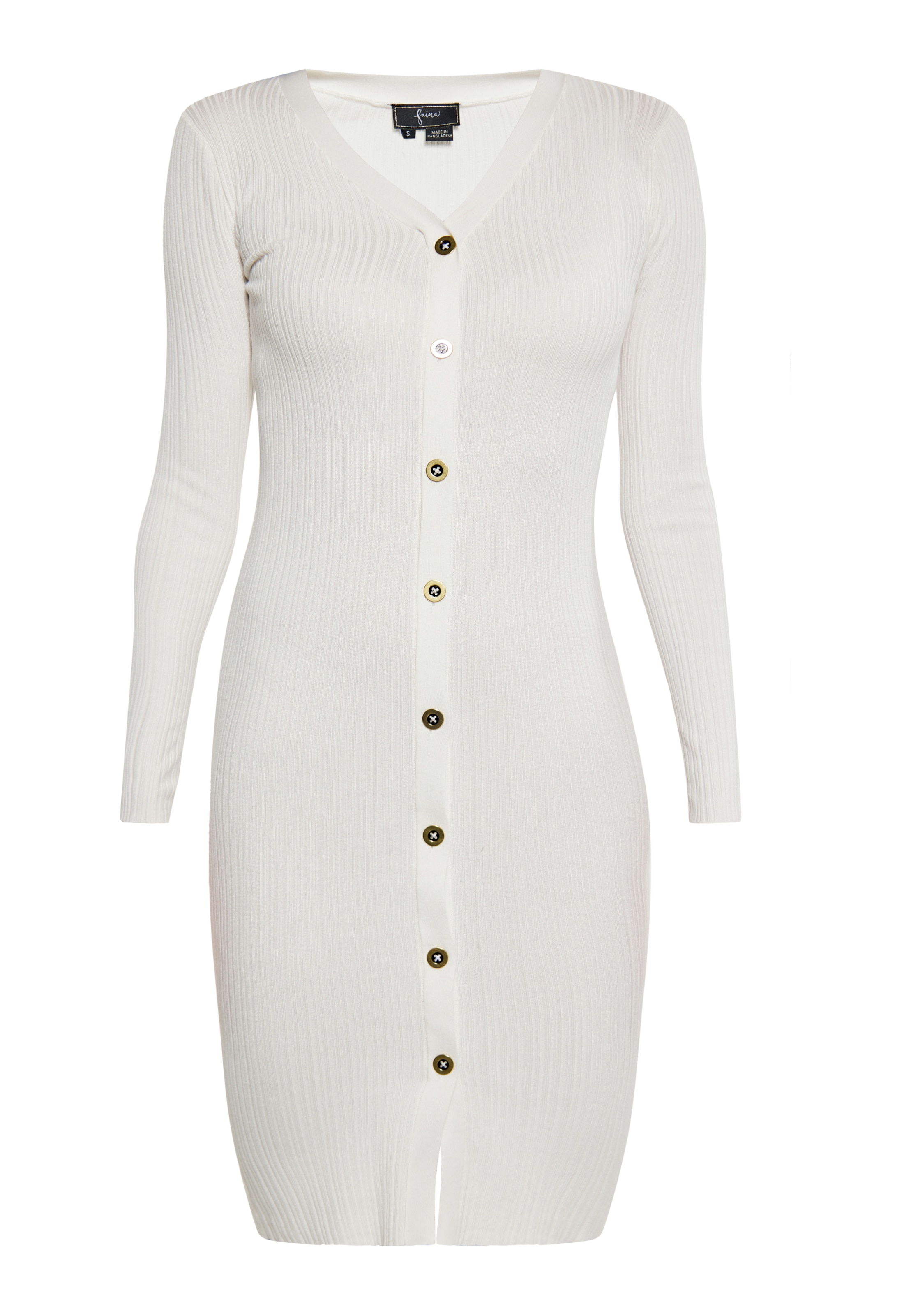 faina Pletené šaty - Biela: predná strana