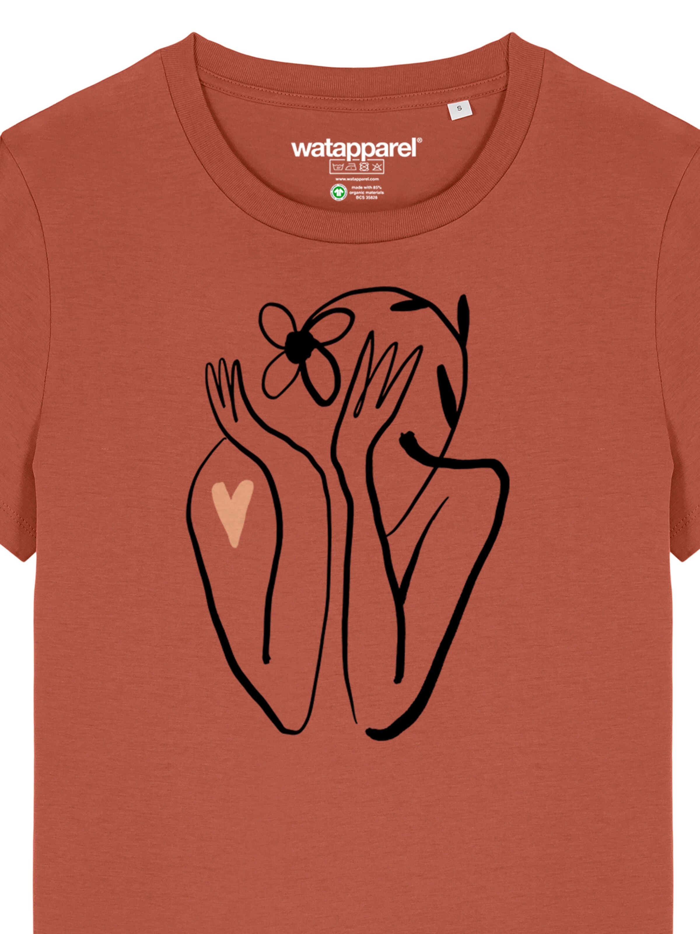 Watapparel T-Shirt 'Self Love' in Braun