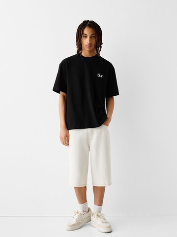 Bershka T-Shirt in Schwarz