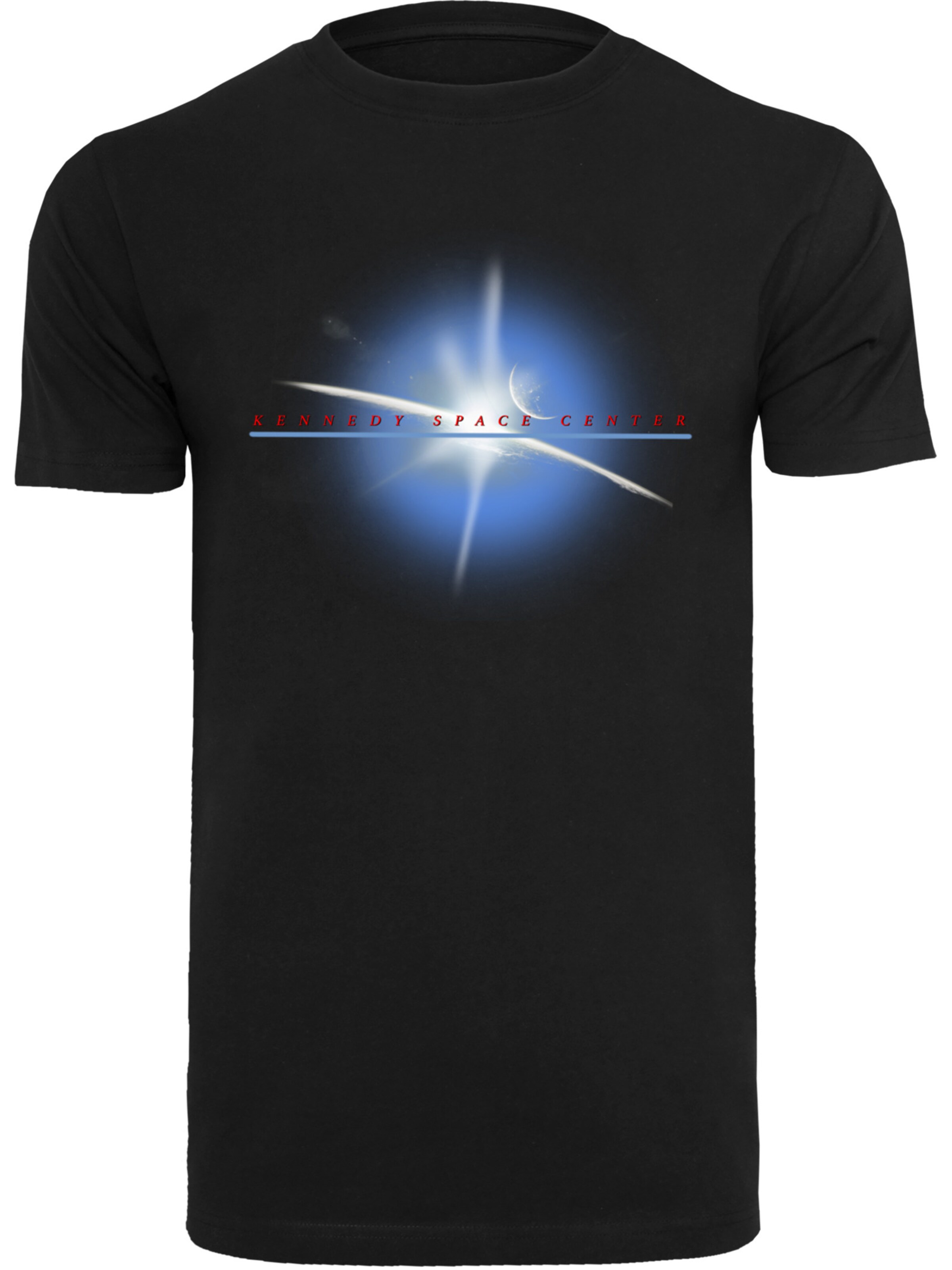 F4NT4STIC Shirt 'NASA Kennedy Space Centre Planet' in Zwart: voorkant