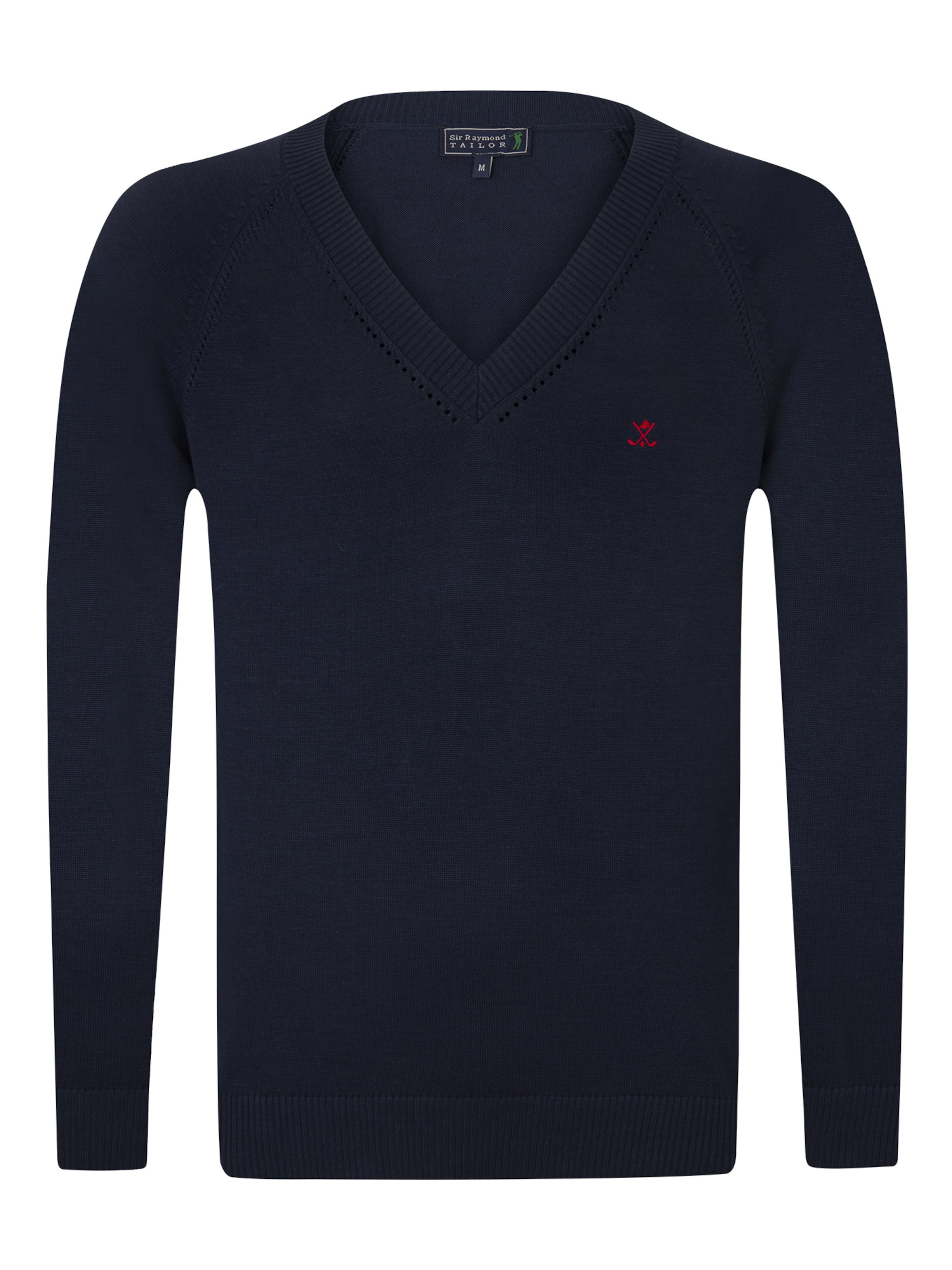 Sir Raymond Tailor Sweater 'Svend' in Navy / Fire red, Item view