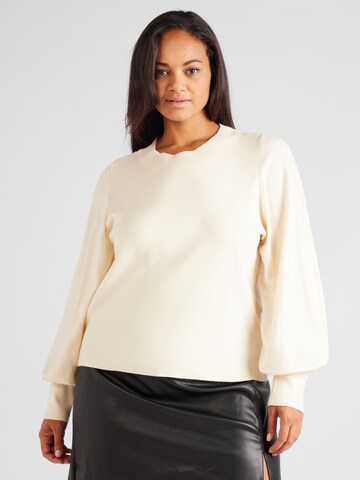 Vero Moda Curve Sweater 'HOLLY KARIS' in Beige: front