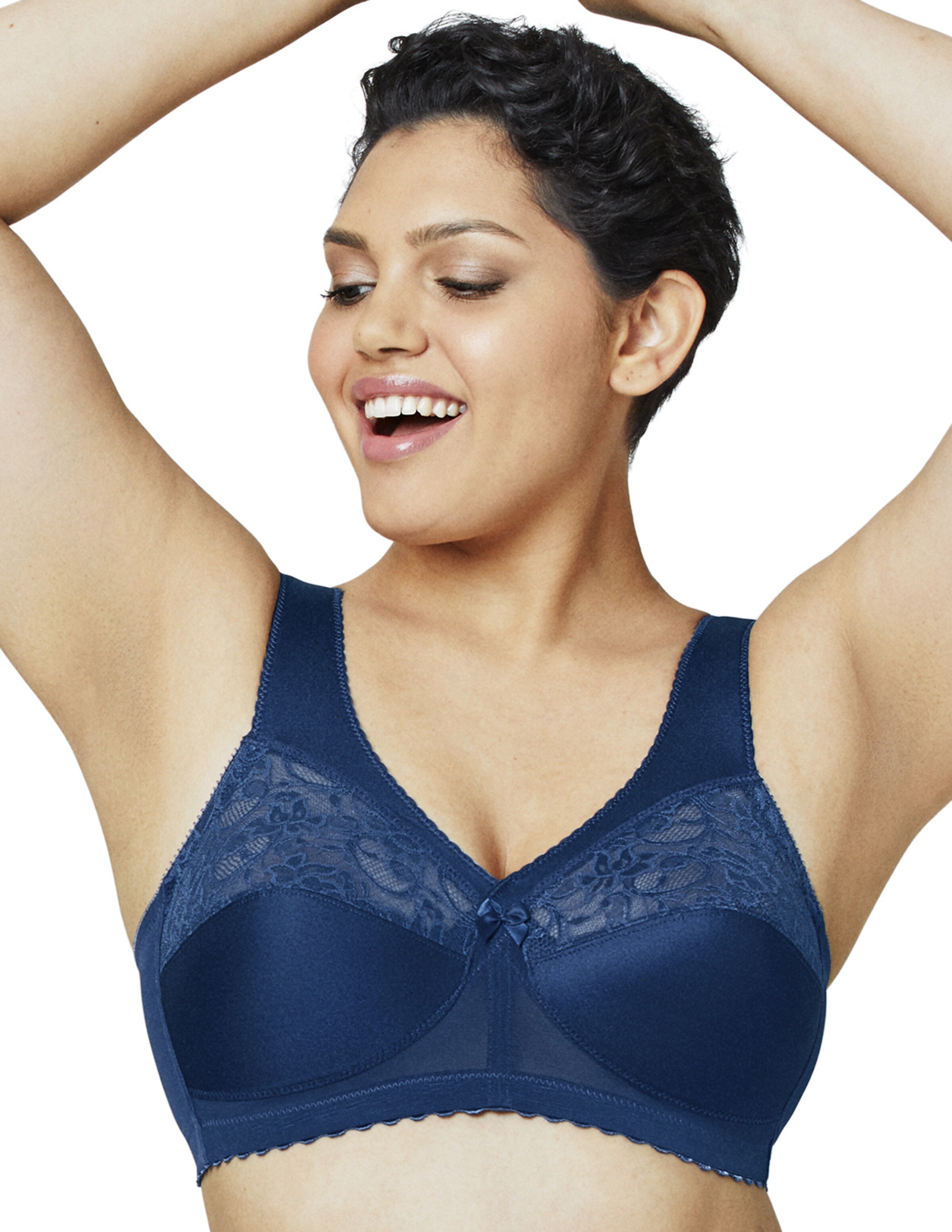 GLAMORISE Minimiser Bra in Blue: front