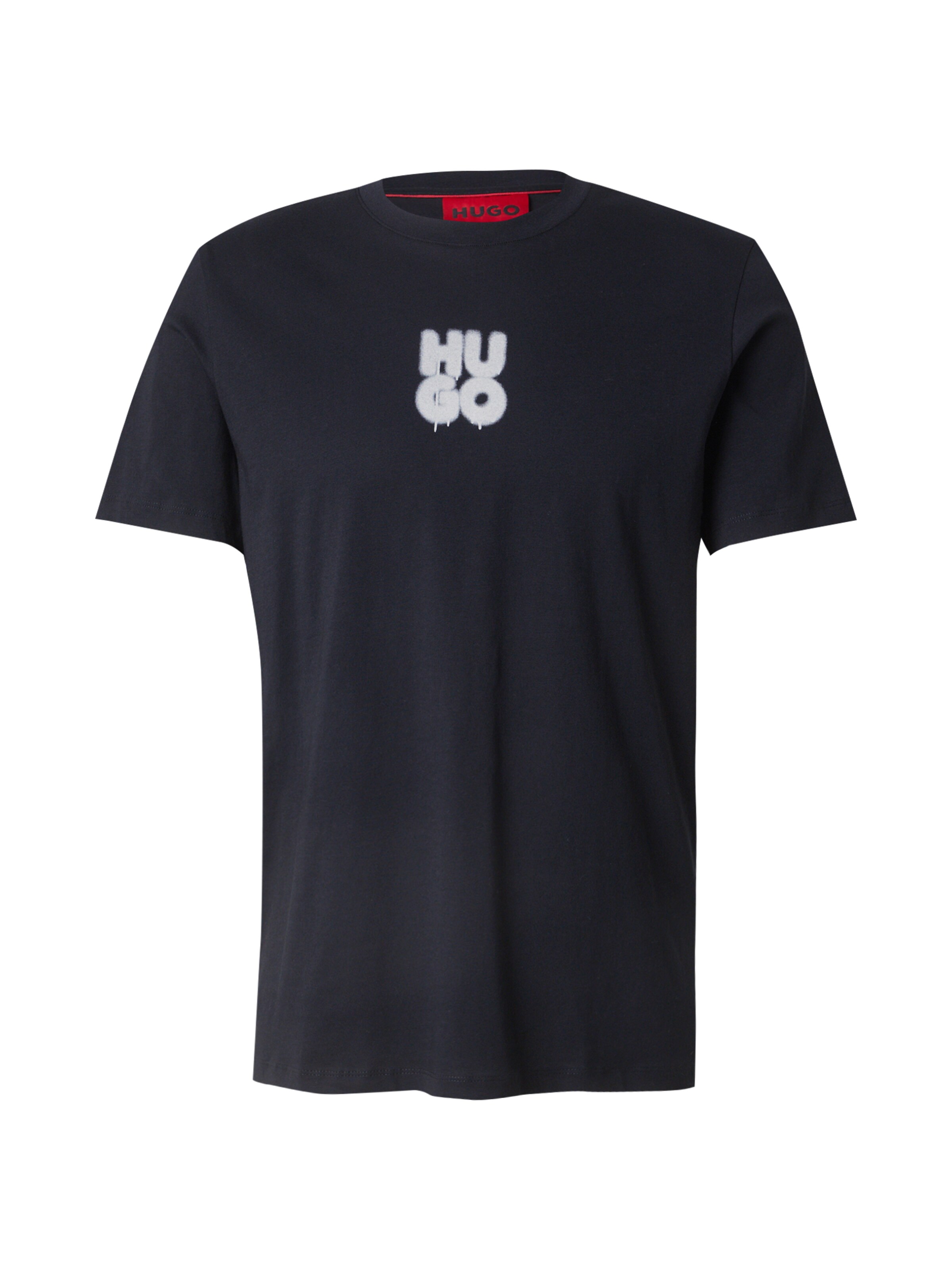 HUGO Тениска 'Decali' в черно: отпред