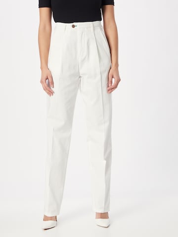 TOMMY HILFIGER regular Bukser med lægfolder i hvid: forside