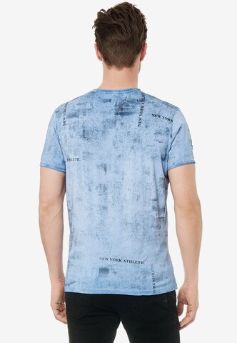 Rusty Neal T-Shirt mit lässigem Print in Blau