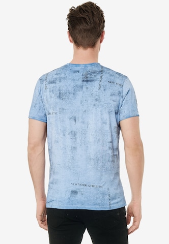 Rusty Neal T-Shirt mit lässigem Print in Blau