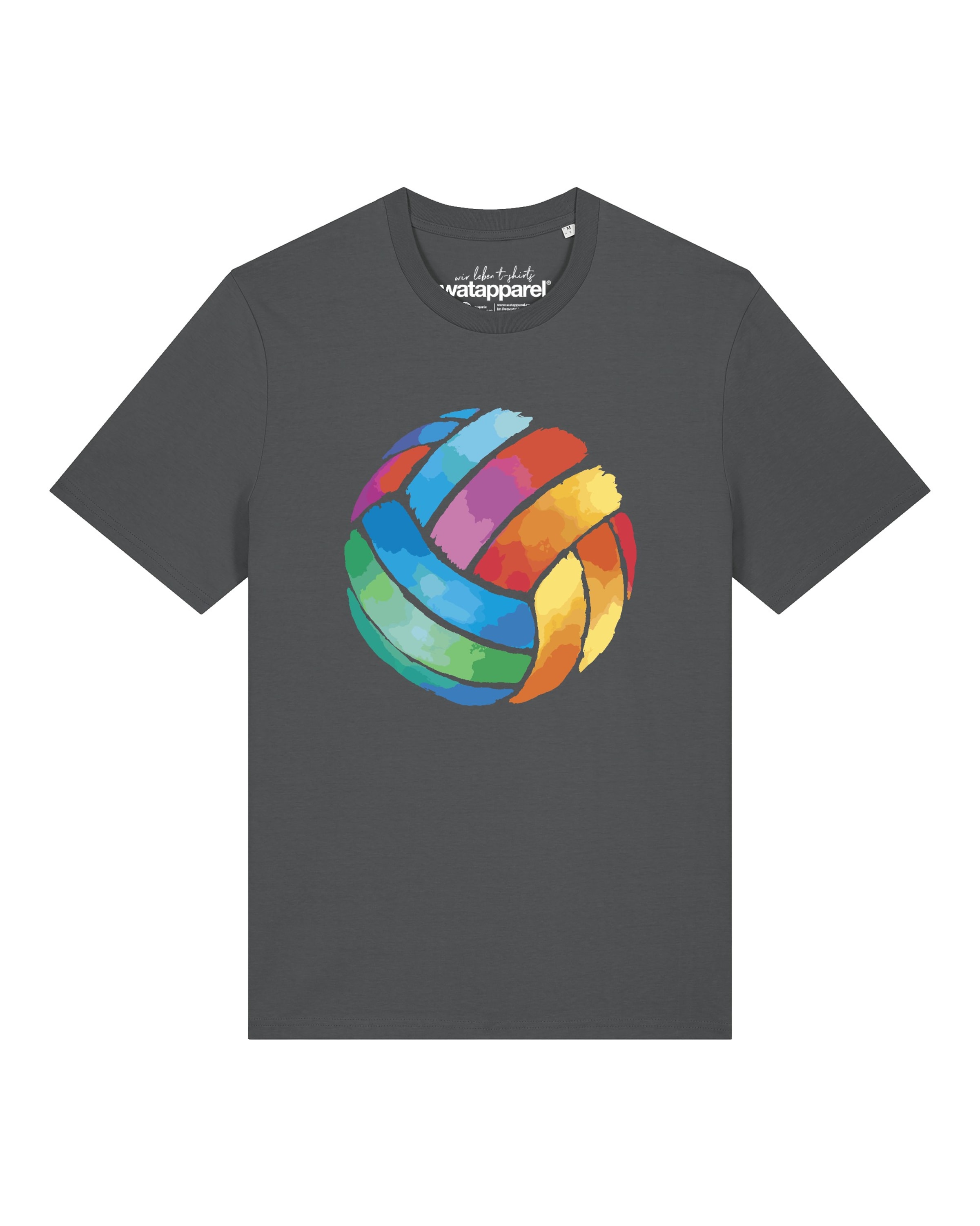 Watapparel Shirt 'Volleyball in Watercolor' in Grey: front