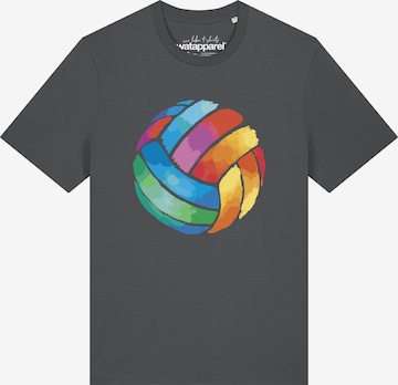 T-Shirt 'Volleyball in Watercolor' Watapparel en gris : devant