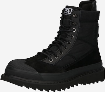 DIESEL Lace-Up Boots 'SHIROKI' in Black: front