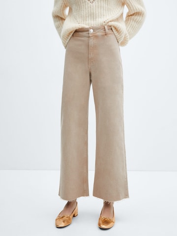 MANGO Wide Leg Jeans 'Catherin' i beige: forside