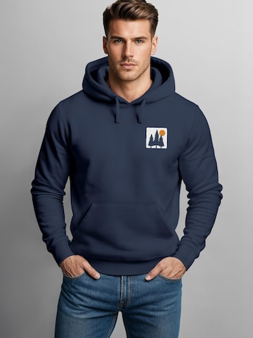 Neverless Sweatshirt 'Pine Trees' in Blue