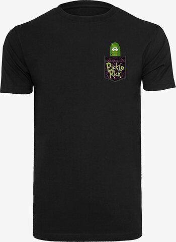 Maglietta 'Rick And Morty Pickle Rick' di F4NT4STIC in nero: frontale