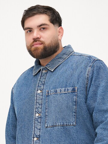 Jack & Jones Plus Comfort fit Between-Season Jacket 'JORJAMES' in Blue