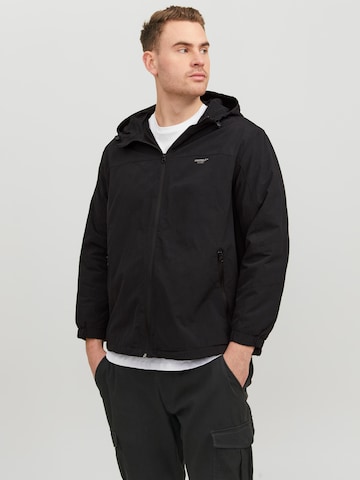 Jack & Jones Plus Weatherproof jacket 'Becks' in Black: front