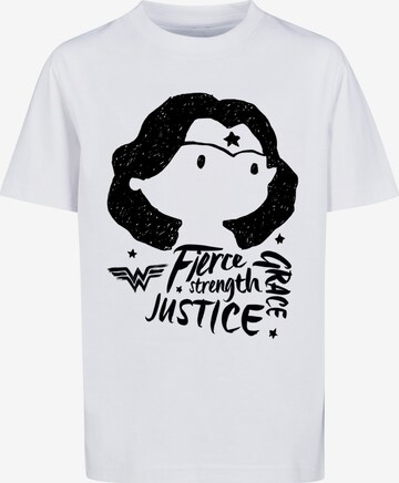 F4NT4STIC Shirt 'DC Comics Wonder Woman Fierce Sketch' in White: front
