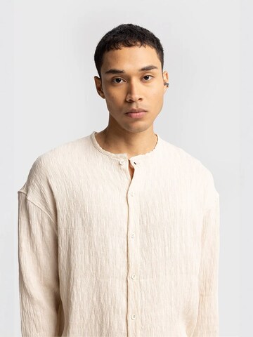 Giesto Slim fit Overhemd in Beige: voorkant