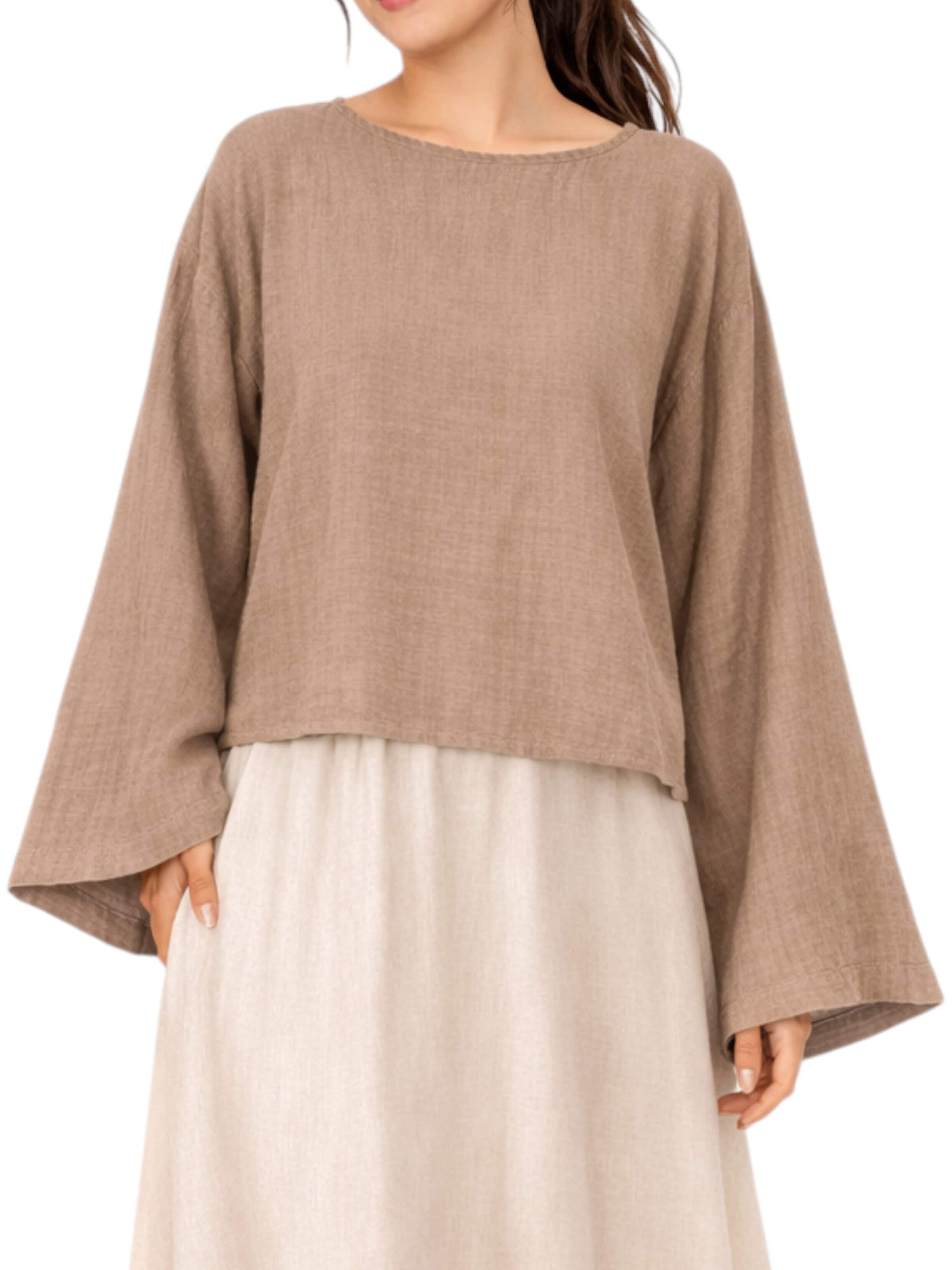 WENOR Blouse 'AVELOA' in Brown: front