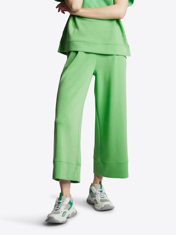 Rich & Royal Zvonové kalhoty Kalhoty se sklady v pase – zelená: přední strana
