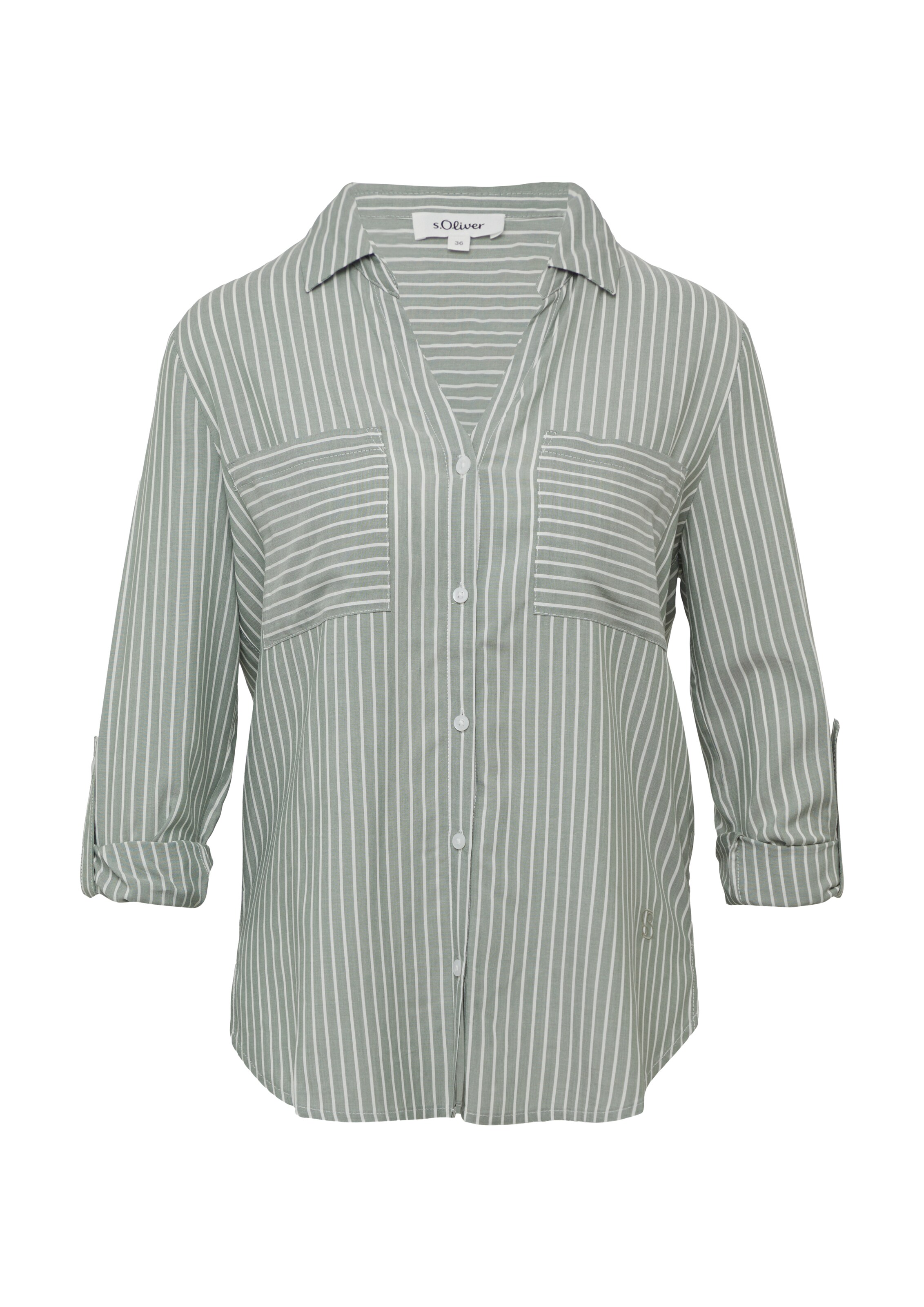 s.Oliver Blouse in Groen: voorkant