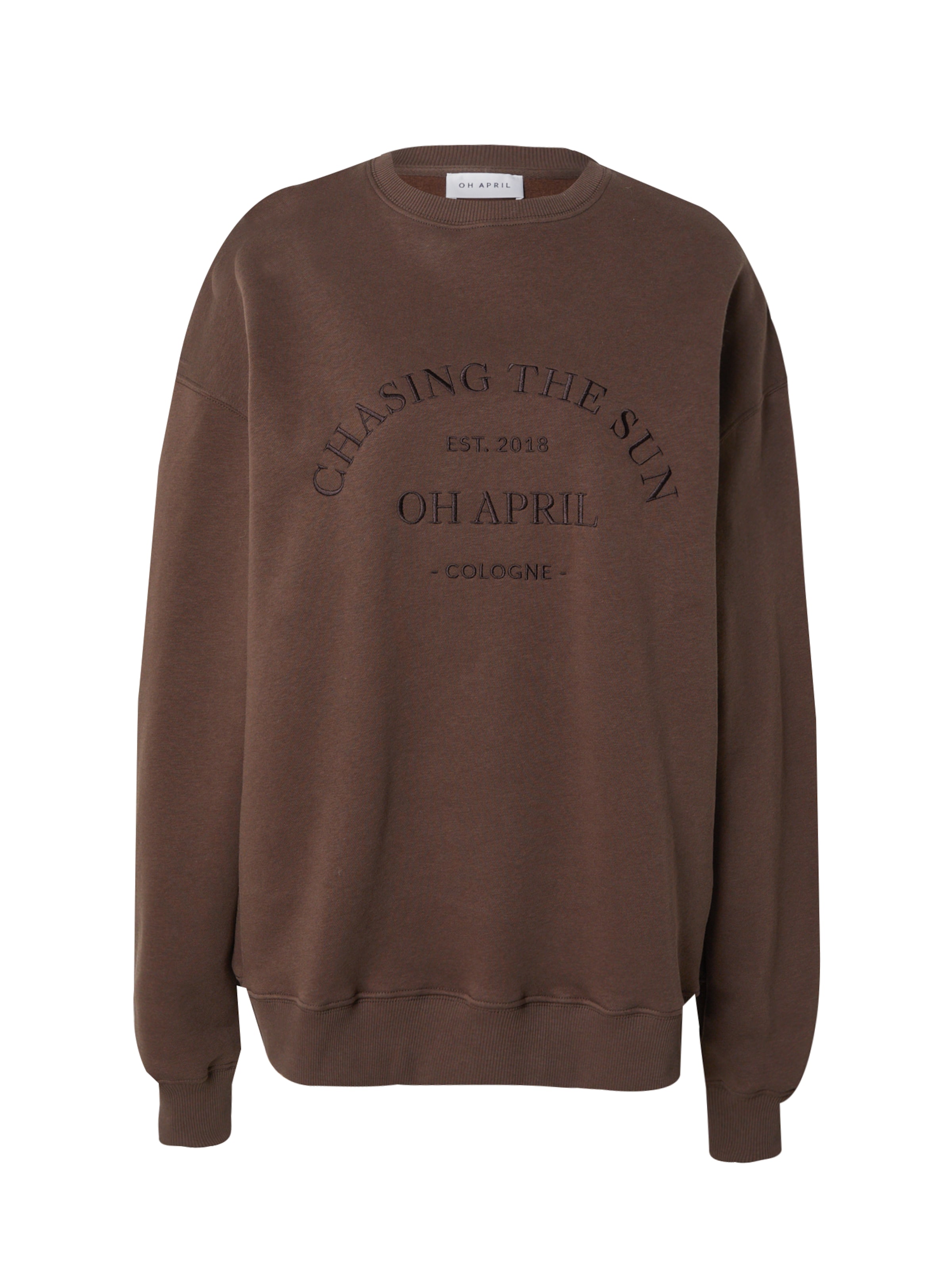 OH APRIL Суичър 'Chasing' в кафяво: отпред
