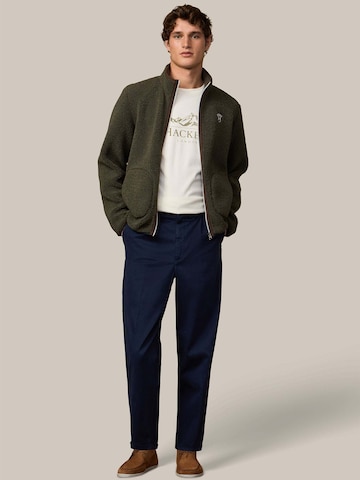 Hackett London Fleece jas 'HERITAGE BADGE' in Groen
