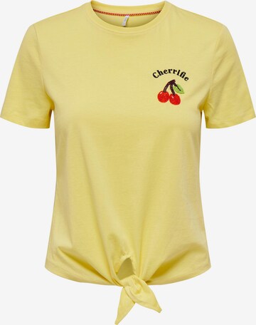 ONLY T-shirt 'Kita' i gul: framsida
