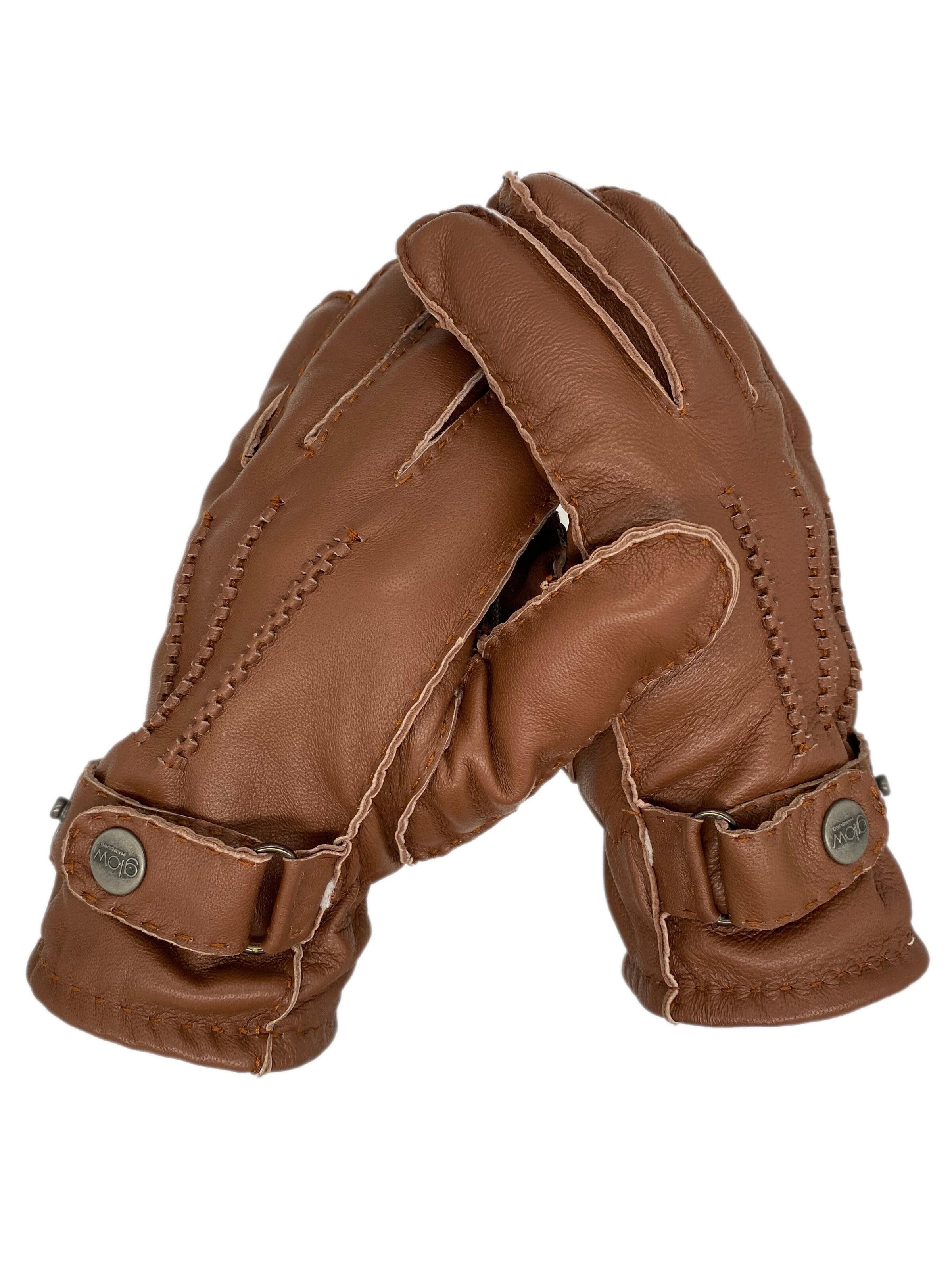 Glow Hamburg Fingerhandschuhe 'FW01-03XX-1'‌‌ in S-M in braun, Produktansicht