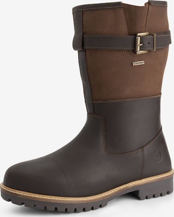 Travelin Boots in Bruin: voorkant