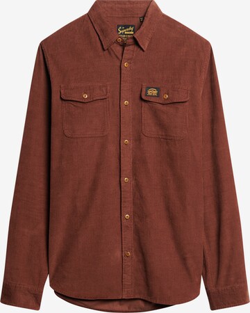 Superdry Button Up Shirt 'Trailsman' in Brown: front