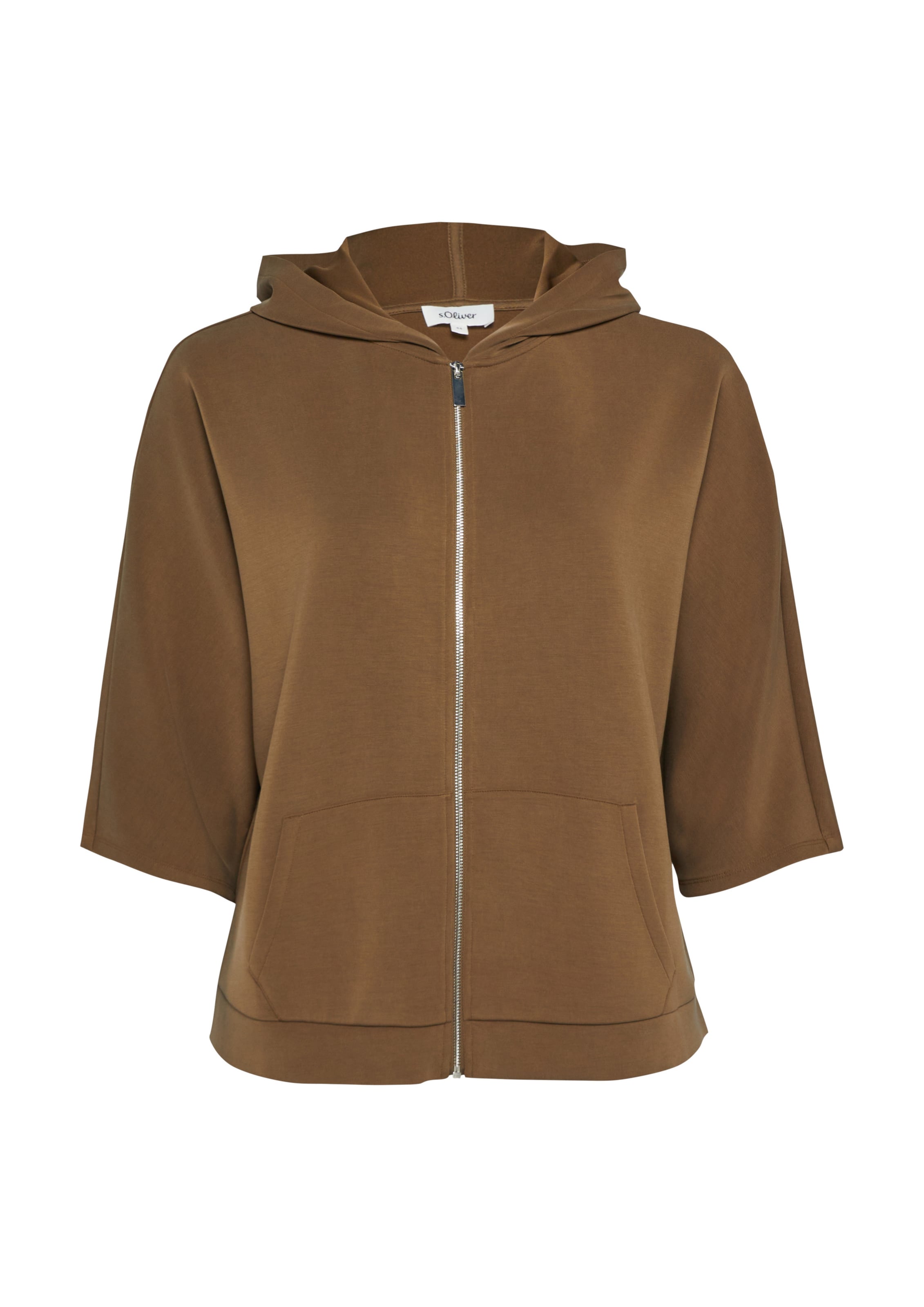 s.Oliver Sweatjacke in Braun: Vorderseite