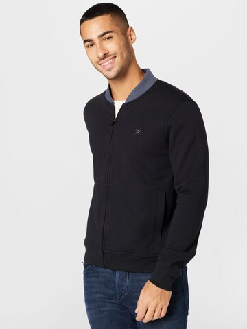 Hackett London Zip-Up Hoodie in Black: front