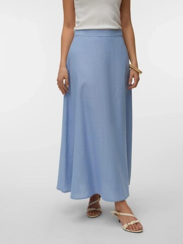 Jupe 'VERO MODA - VMNORMA MW MAXI CHAMBRAY SKIRT - Dames - Rokken' VERO MODA en bleu
