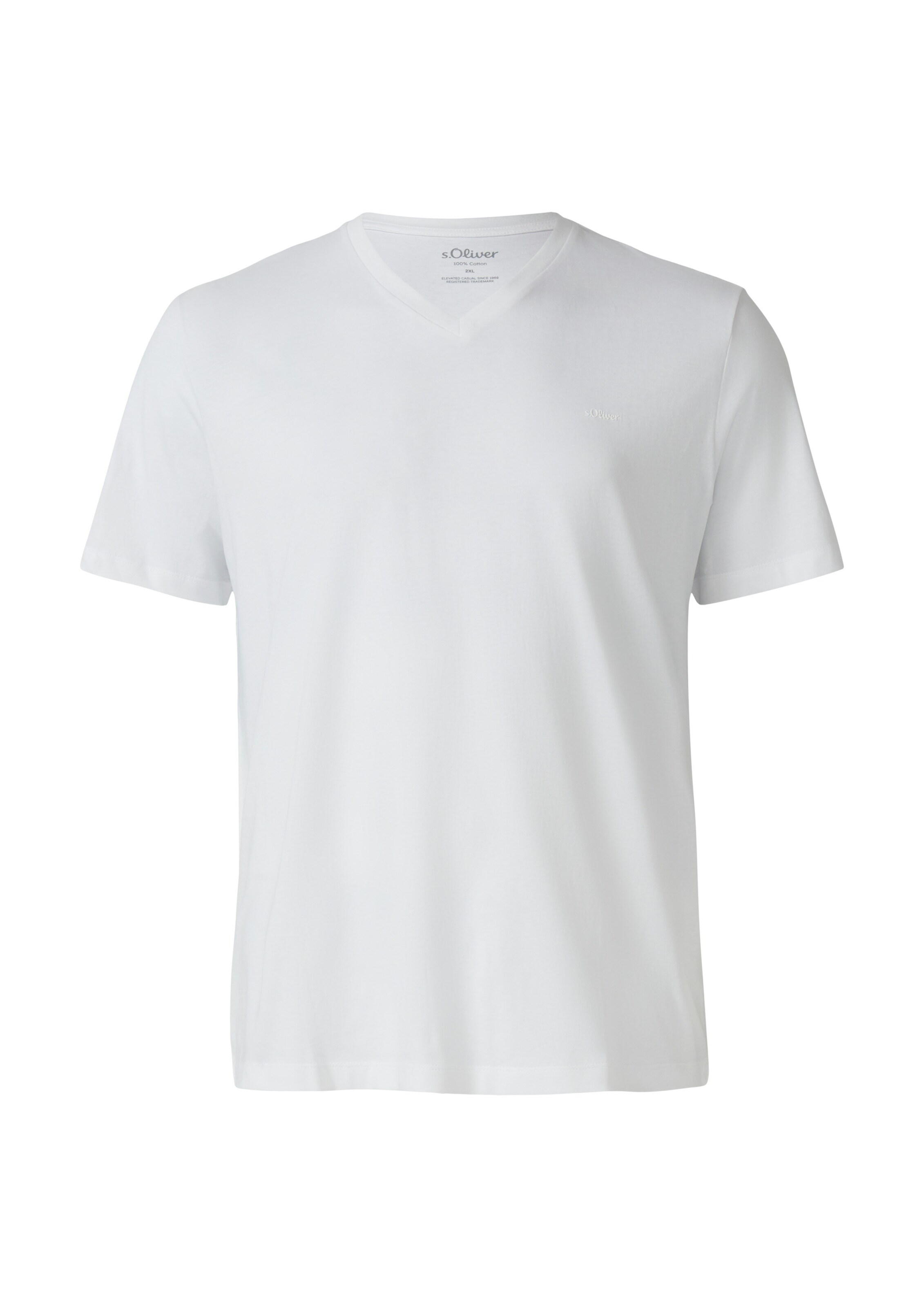 s.Oliver Men Big Sizes T-Shirt in Weiß: Vorderseite