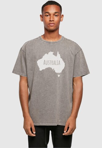 Merchcode Shirt 'Australia X' in Grijs: voorkant