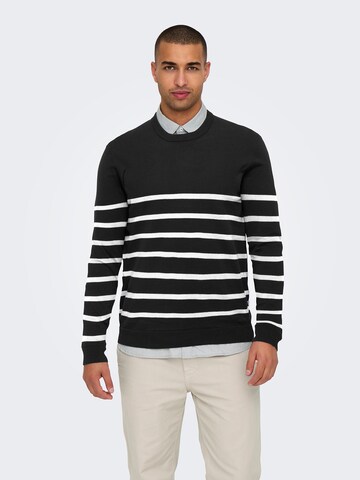 Only & Sons Regular fit Πουλόβερ 'ONSALEX' σε μαύρο: μπροστά