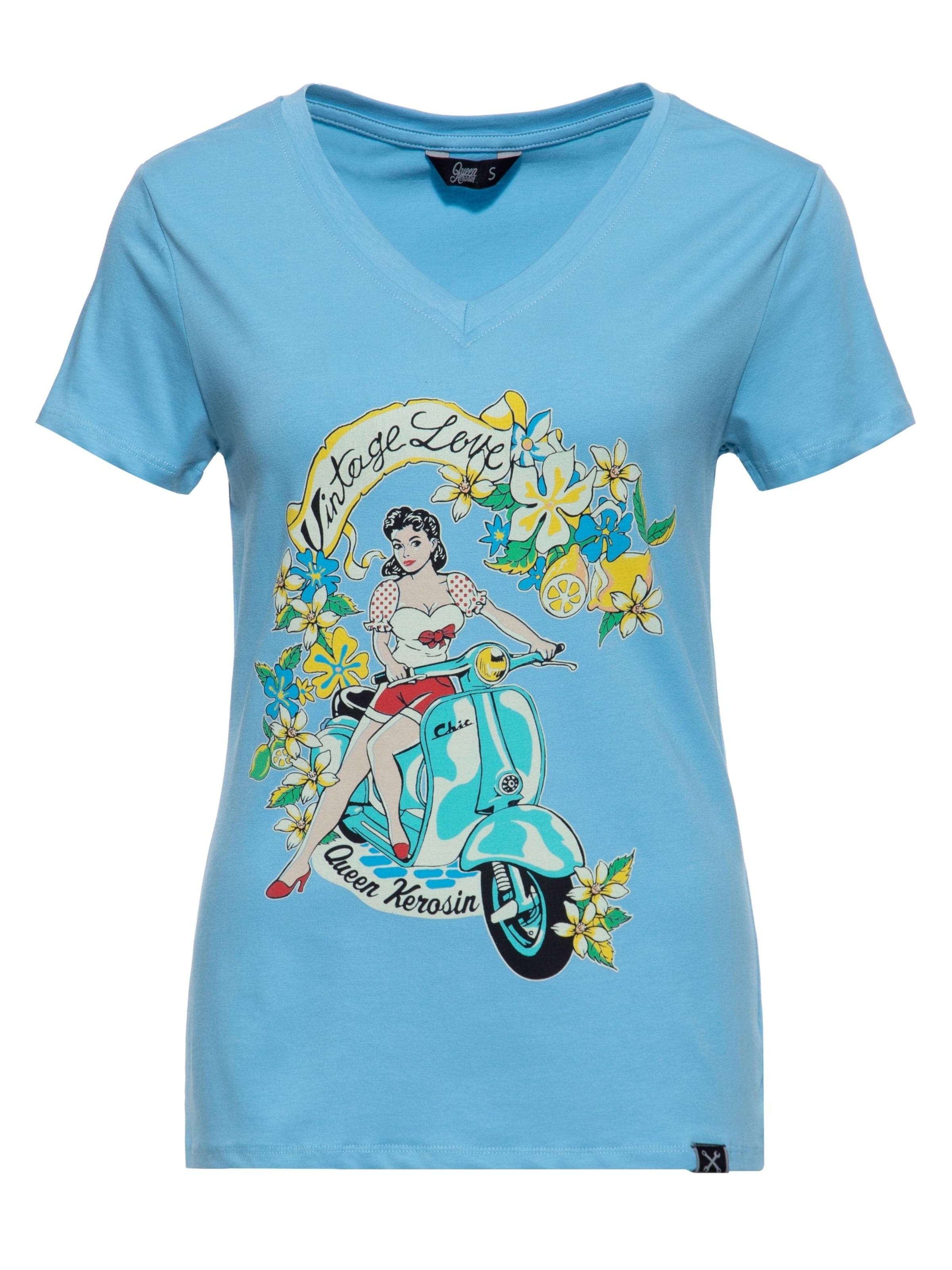 Queen Kerosin Shirt 'Vintage Love' in Blue, Item view