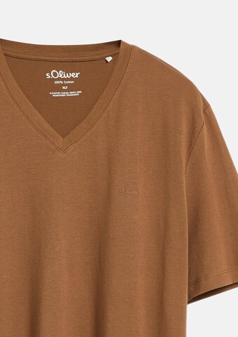 s.Oliver Men Tall Sizes T-Shirt in Braun