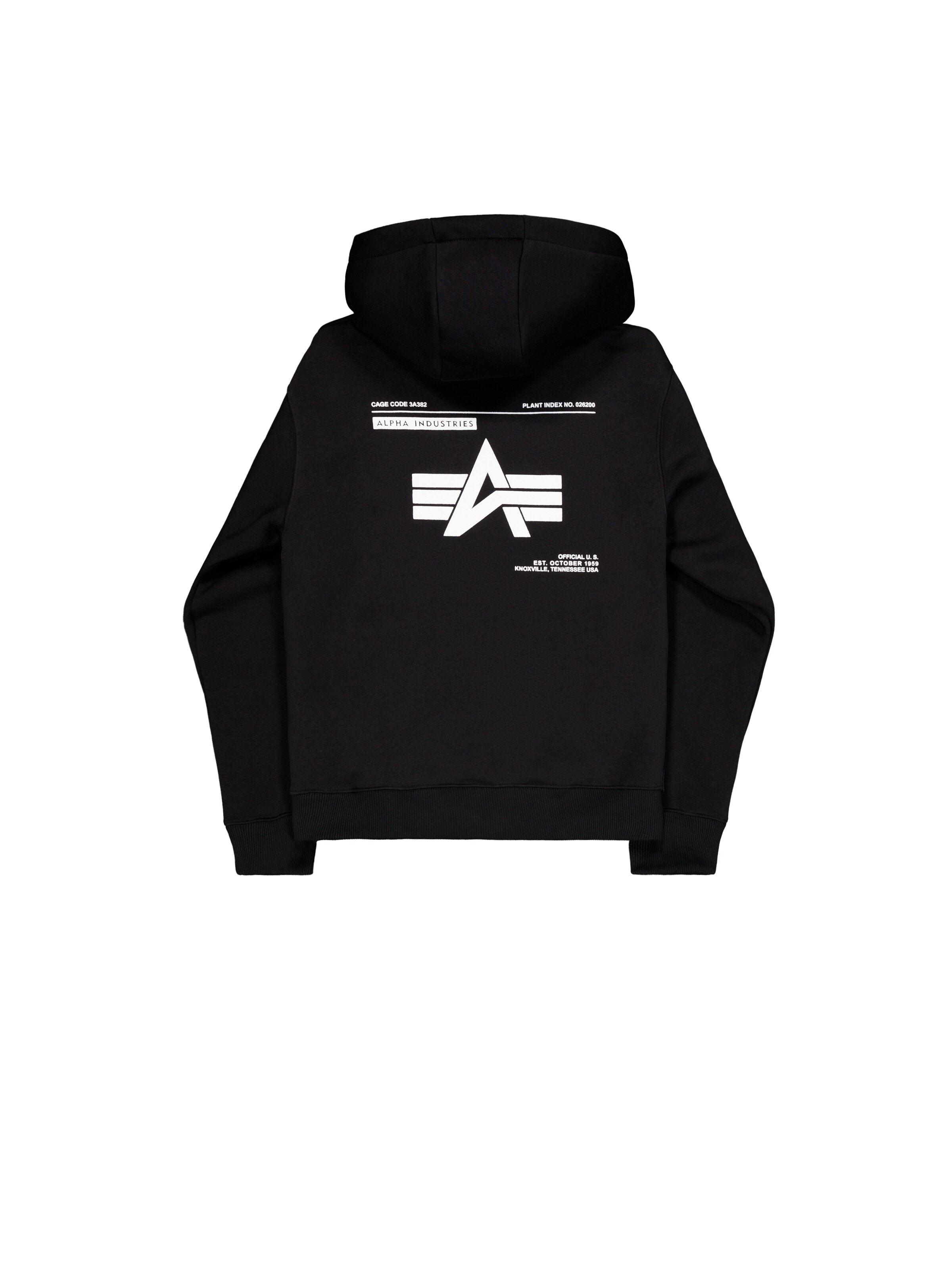 ALPHA INDUSTRIES Collegepaita 'Label' värissä musta