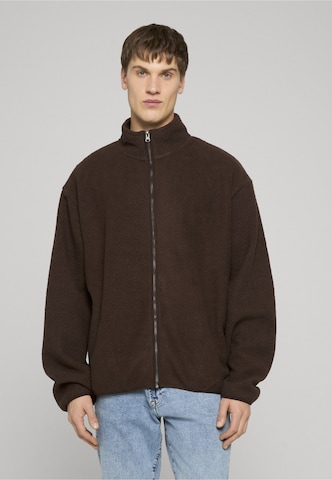 DEF Fleece jas in Bruin: voorkant