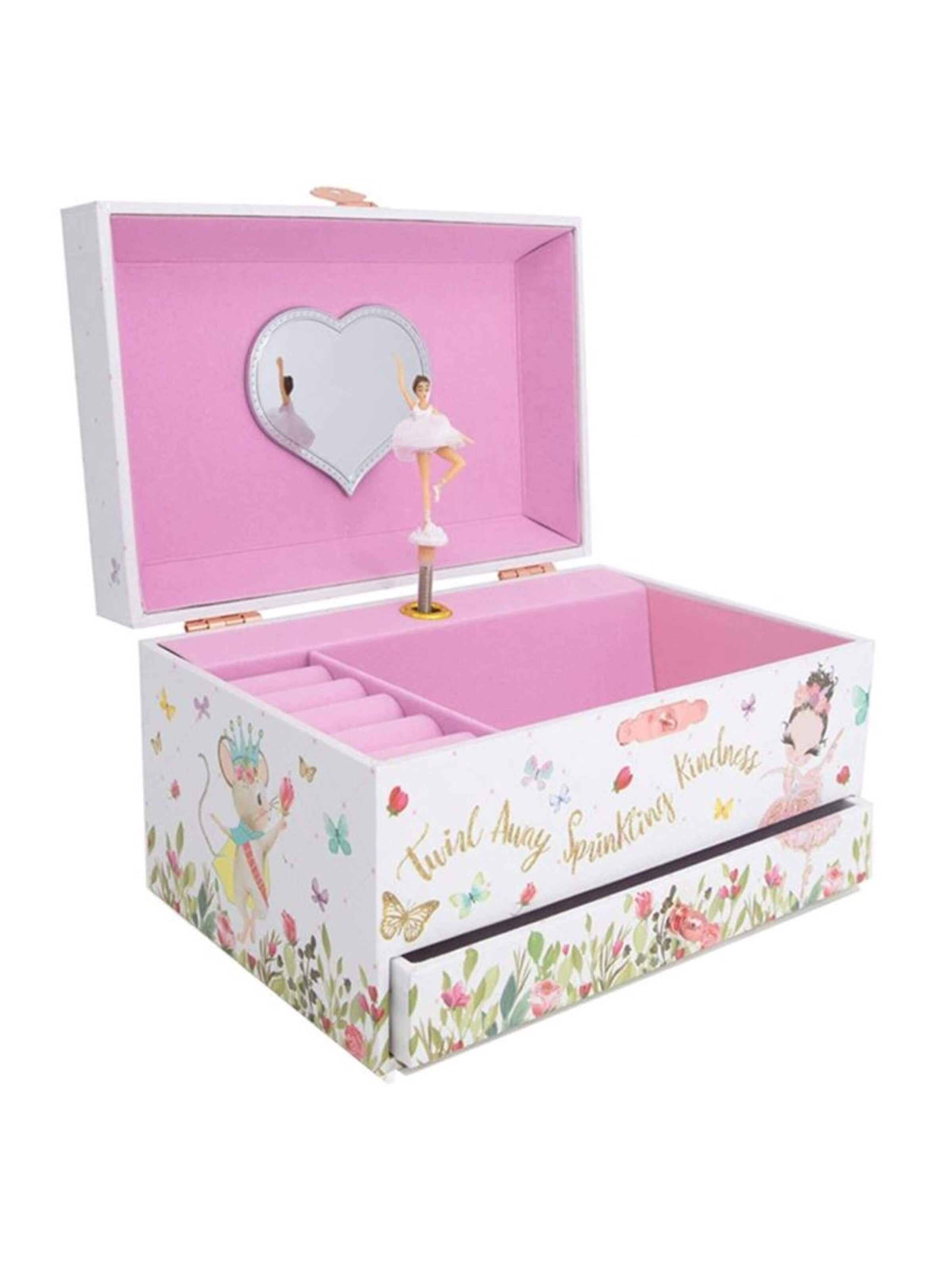 UNIQ Beauty Jewelry storage 'UNIQ Smykkeskrin til børn med Musik Ballerina (Unicorn / Enhjørning) - Lyserød/Hvid' in White