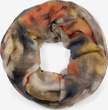 styleBREAKER Loop scarf 'Loop Schal mit buntem Pinselstrich Muster' in Orange: front