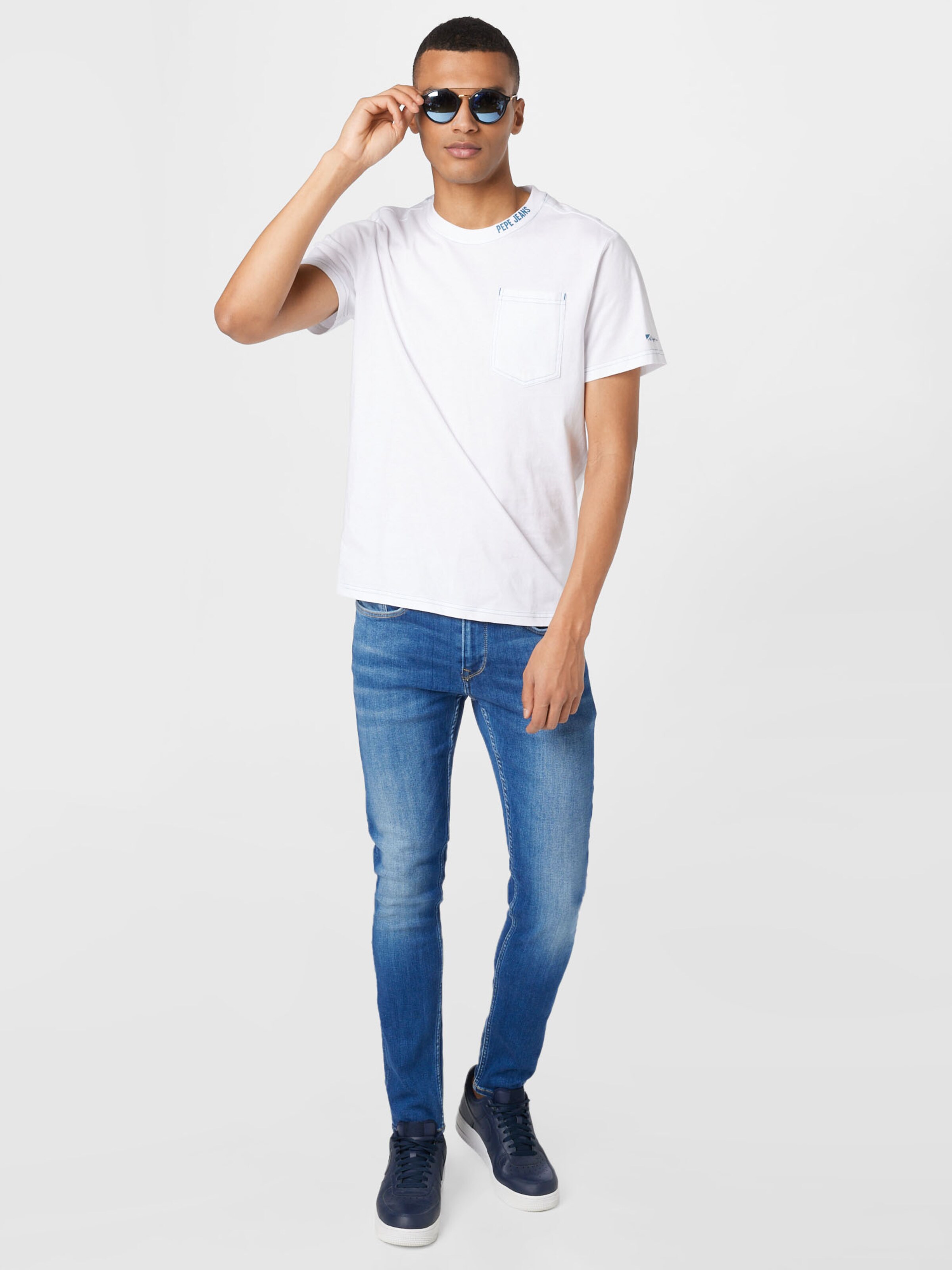 Männer Shirts Pepe Jeans Shirt 'ARAV' in Weiß - ZN87236 Männer Shirts Pepe Jeans Shirt 'ARAV' in Weiß - ZN87236