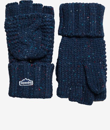 Superdry Full Finger Gloves in Blue: front