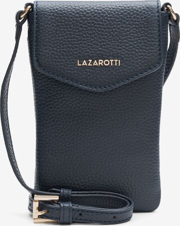 Borsa a tracolla 'Bologna Leather' di Lazarotti in blu: frontale