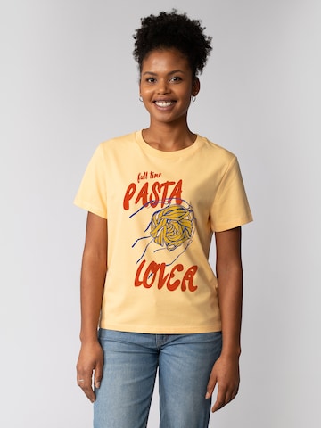 Watapparel T-Shirt 'Pasta Lover' in Gelb: Vorderseite