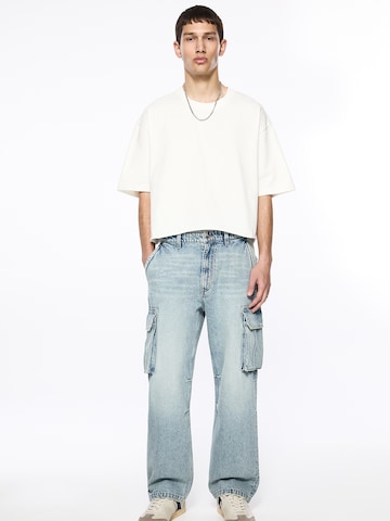 Pull&Bear Loose fit Cargo Jeans in Blue